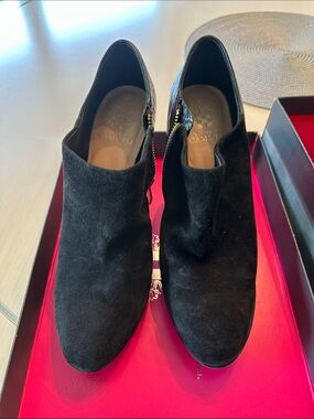 Vince Camuto Black Suede Platform Ankle Booties